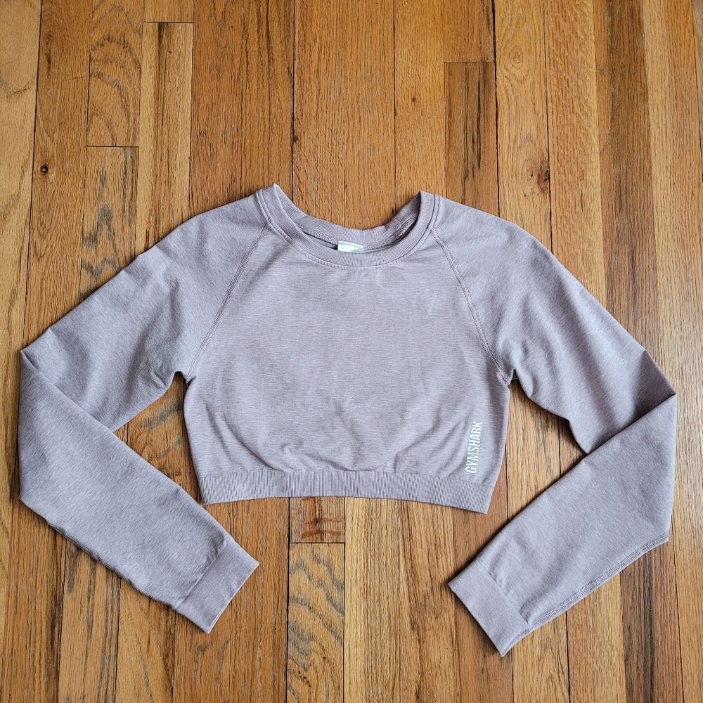 Gymshark Women's Long Sleeve Crop Top - Light Purple Size Medium EUC - Picture 14 of 14
